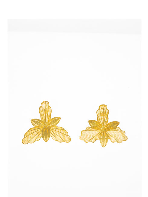Gold Plated Flora Filigree Earrings